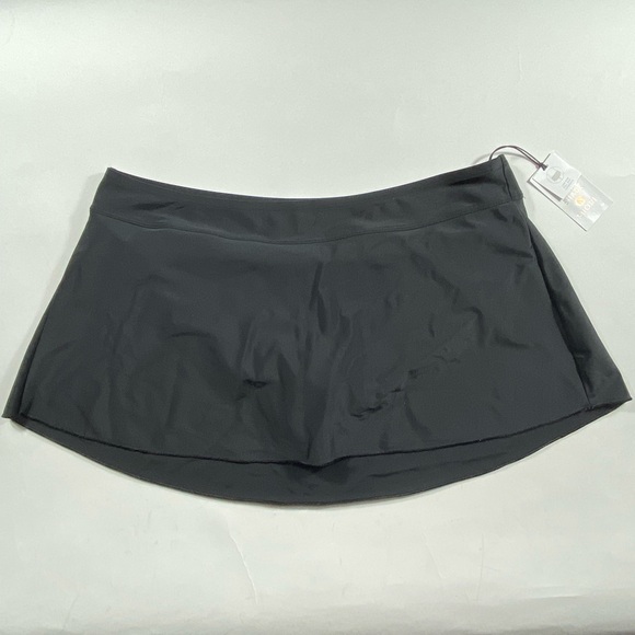 Shade & Shore Womens L (12-14) Black Full Coverage Elastic Waist Swim Skirt NWT - Picture 1 of 13